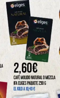 Claudio IFA ELIGES Café molido natural o mezcla paquete oferta
