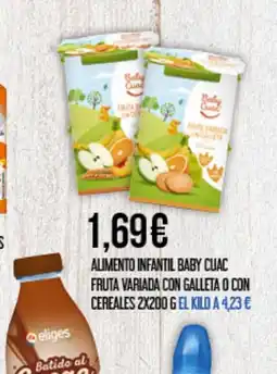 Claudio Alimento infantil baby cuac fruta variada con galleta o con cereales oferta