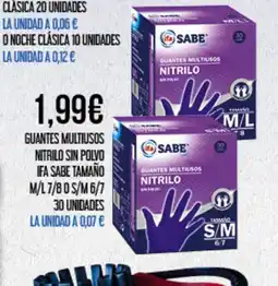 Claudio IFA SABE Guantes multiusos nitrilo sin polvo tamaño oferta
