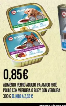 Claudio IFA AMIGO Alimento perro adulto paté pollo con verdura o buey con verdura oferta