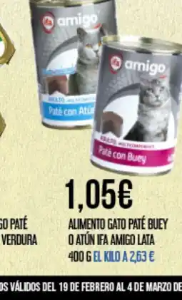 Claudio IFA AMIGO Alimento gato paté buey o atún oferta