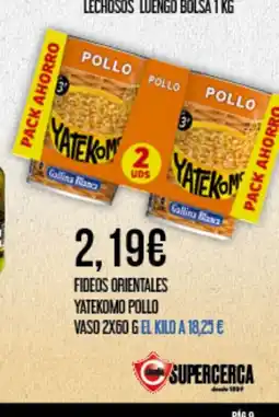 Claudio YATEKOMO Fideos orientales pollo vaso oferta