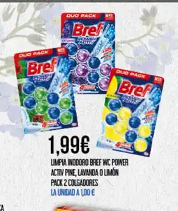 Claudio BREF Limpia inodoro wc power activ pine, lavanda o limón pack 2 colgadores oferta