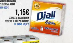 Claudio DIALL Servilleta 33x33 p.punta doble hoja 50 unidades oferta