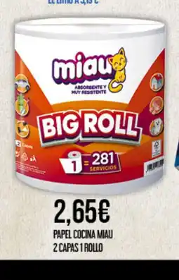 Claudio MIAU Papel cocina 2 capas 1 rollo oferta
