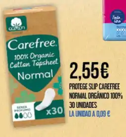 Claudio CAREFREE Protege slip normal orgánico 100% 30 unidades oferta