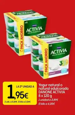 Dialprix DANONE ACTIVIA Yogur natural o natural edulcorado oferta