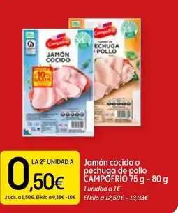 Dialprix CAMPOFRIO Jamón cocido o pechuga de pollo oferta