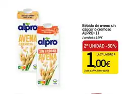 Dialprix ALPRO Bebida de avena sin azúcar o cremosa oferta