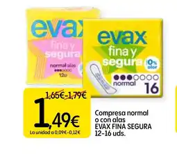 Dialprix EVAX FINA SEGURA Compresa normal o con alas oferta