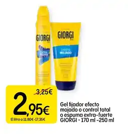 Dialprix GIORGI Gel fijador efecto mojado o control total o espuma extra-fuerte oferta