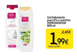 Dialprix HIDROGENESSE Gel hidratante puro 0% o nutritivo oferta