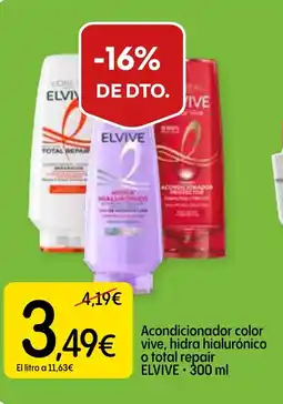 Dialprix ELVIVE Acondicionador color vive, hidra hialurónico o total repair oferta