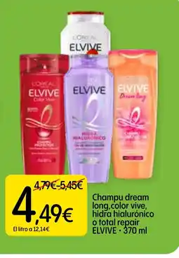 Dialprix ELVIVE Champu dream long,color vive, hidra hialurónico o total repair oferta
