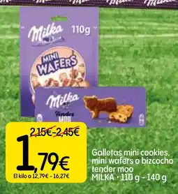 Dialprix MILKA Galletas mini cookies, mini wafers o bizcocho tender moo oferta