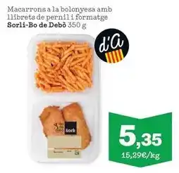 Sorli Bo de debò - macarrons a la bolonyesa amb llibrets de pernil i formatge oferta