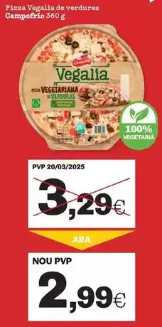 Sorli Campofrío - pizza vegalia de verdures oferta