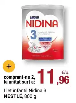 BonpreuEsclat Nestlé - llet infantil nidina 3 oferta