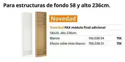IKEA Blanco - para estructuras de fondo 58 y alto 236cm oferta