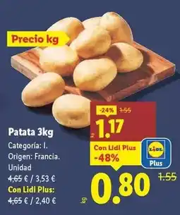 Lidl Patata 3kg oferta