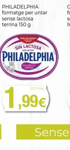 Keisy PHILADELPHIA formatge per untar sense lactosa terrina oferta