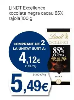 Keisy LINDT Excellence xocolata negra cacau 85% rajola oferta