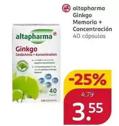 Rossmann Ginkgo memoria + concentracion oferta