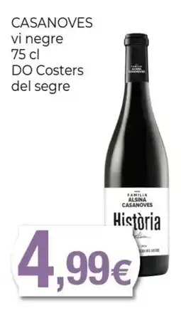 Keisy CASANOVES vi negre DO Costers del segre oferta