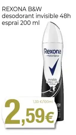 Keisy REXONA B&W desodorant invisible 48h esprai oferta