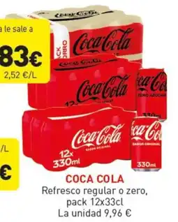 Hiperber COCA COLA Refresco regular o zero, oferta