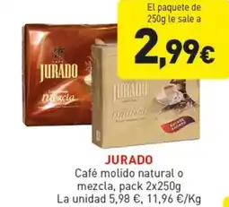 Hiperber JURADO Café molido natural o mezcla oferta