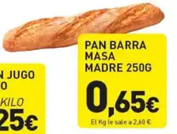Hiperber Pan barra masa madre oferta