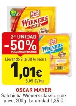 Hiperber OSCAR MAYER Salchicha Wieners classic o de pavo oferta