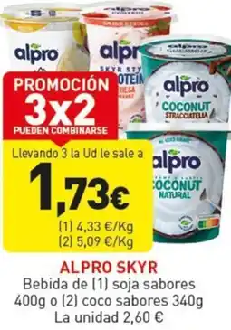 Hiperber ALPRO SKYR Bebida de soja sabores o coco sabores oferta