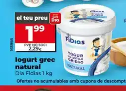 Dia DIA FIDIAS iogurt grec natural oferta