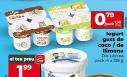 Dia DIA LÁCTEA logurt gust de coco / de Ilimona oferta