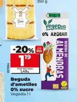 Dia VEGEDIA Beguda d'ametlles 0% sucre oferta