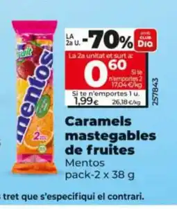 Dia MENTOS Caramels mastegables de fruites oferta