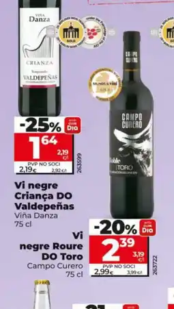 Dia CAMPO CURERO Vi negre Roure DO Toro oferta