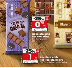 Dia DIA TEMPTATION RAJOLA Xocolata amb llet extrafina oferta