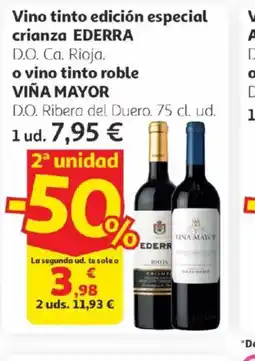 Alcampo EDERRA Vino tinto edición especial crianza oferta
