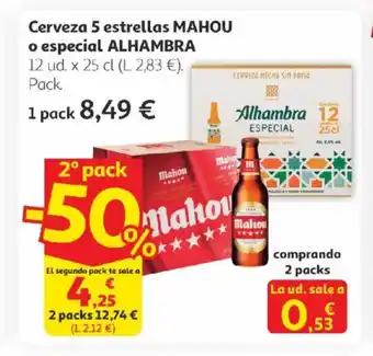 MAHOU ALHAMBRA Cerveza 5 estrellas o especial