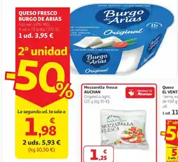 Alcampo BURGO DE ARIAS Queso fresco oferta