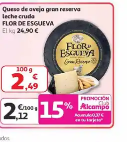 Alcampo FLOR DE ESGUEVA Queso de oveja gran reserva oferta