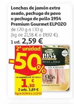 Alcampo ELPOZO Lonchas de jamón extra asado, pechuga de pavo o pechuga de pollo 1954 Premium Gourmet oferta