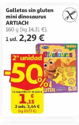 Alcampo ARTIACH Galletas sin gluten mini dinosaurus oferta