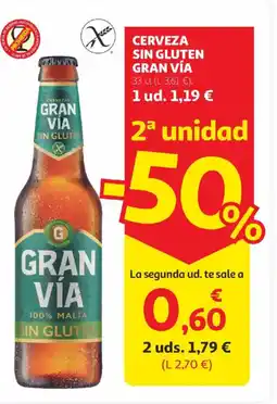 Alcampo GRAN VIA Cerveza sin gluten oferta