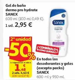 Alcampo SANEX Gel de baño dermo pro hydrate oferta