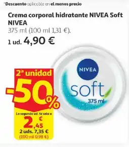 Alcampo NIVEA Crema corporal hidratante Soft oferta