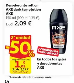 Alcampo AXE Desodorante roll on dark temptation oferta